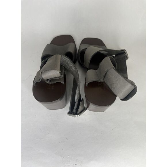 Boemos Sandals Women Size 37 US 7 Gray Leather Sling Back - Picture 5 of 13